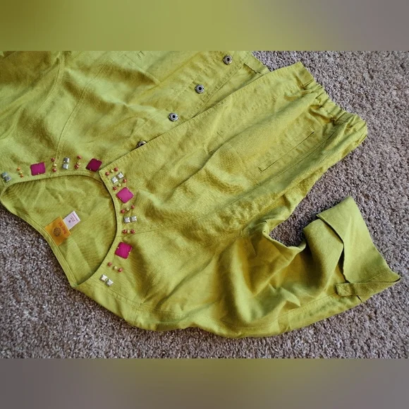 Ruby Rd. Lime Green Jacket Blazer - Picture 3 of 14